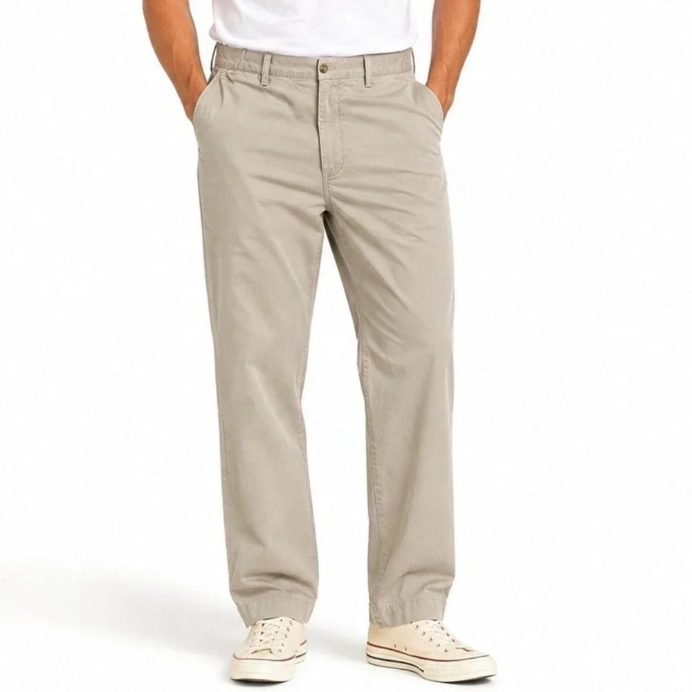 Polo Ralph Lauren Mens 40x30 Stretch Slim Fit Chino Khaki Pants Tan Preppy